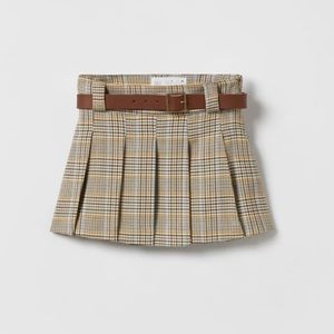 Zara Bottoms Zara Belted Box Pleated Skirt Poshmark